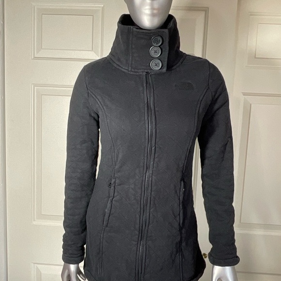The North Face Black Quilted Faux Fur Lined Zip Up Coat sz Xtra Small - Picture 4 of 9